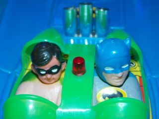 $$ VTG 1970s 1974 AHI Azrak Battery Operated Batmobile Batman Robin figures mego 11