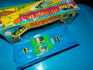 $$ VTG 1970s 1974 AHI Azrak Battery Operated Batmobile Batman Robin figures mego 4