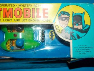 $$ VTG 1970s 1974 AHI Azrak Battery Operated Batmobile Batman Robin figures mego 8