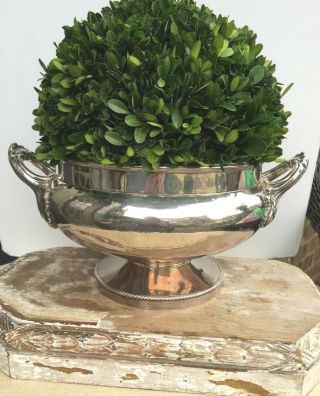 Antique English Silver Plate Cache Pot Planter Bowl