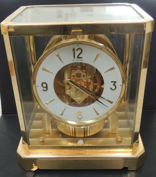 Jaeger Le Coultre Atmos Clock 528 - 8 Mantel Shelf 15 Jewels Swiss Vintage 1972