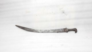 Antique Old Hand Forged Blade Indo Persian Sword Tulwar Dagger Iron Handle Hilt 3