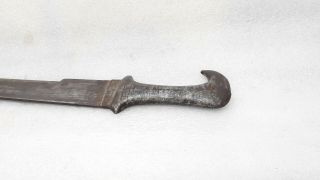 Antique Old Hand Forged Blade Indo Persian Sword Tulwar Dagger Iron Handle Hilt 6