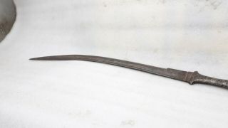 Antique Old Hand Forged Blade Indo Persian Sword Tulwar Dagger Iron Handle Hilt 7