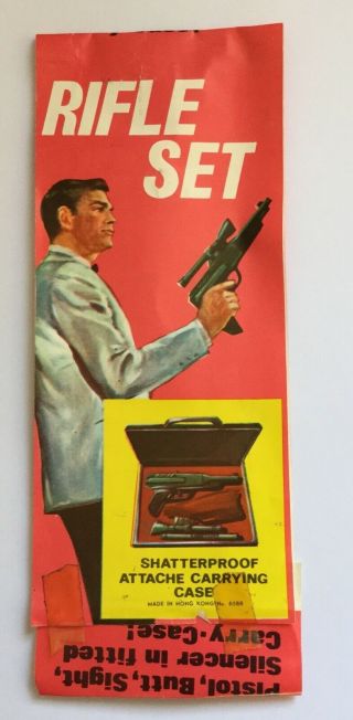 Rare Vtg 1966 RIFLE SET Secret Sam Spy Topper Toys James Bond 007 Bootleg NIB 10
