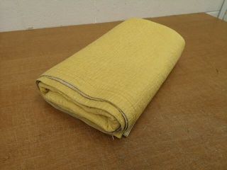 Early 20th Century Double Durham Quilt.  Mustard & Cream.  Edwardian. 9