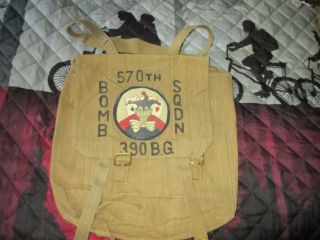Wwii / Kw Usaaf Jokers 570th Bomb Sqdn 390 Bg Painted P37 Back Pack W/strap
