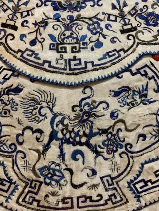 Antique Chinese Textile Silk Hand Embroidered Robe Collar 24 