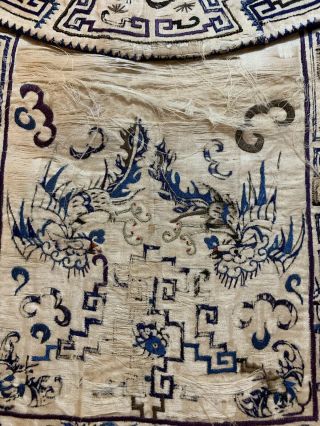 Antique Chinese Textile Silk Hand Embroidered Robe Collar 24 