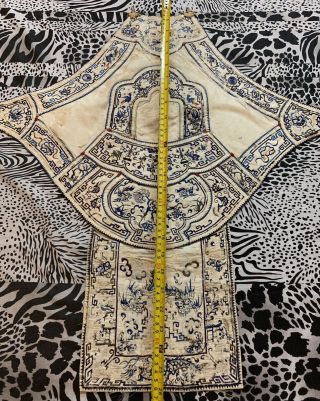 Antique Chinese Textile Silk Hand Embroidered Robe Collar 24 