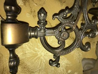 French Antique Bird Gilded Bronze Brass Wall Lamp Sconce Art Nouveau 12