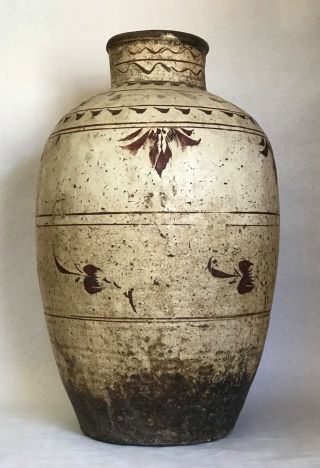 Large Antique Chinese Cizhou Pottery Vase Jar Yuan Dynasty 53.  34 Cm