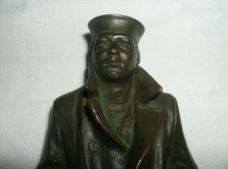 Lone Sailor Us Navy Memorial Dc Bonded Bronze 9.  5 " Statue Figurine Bleifeld 1986