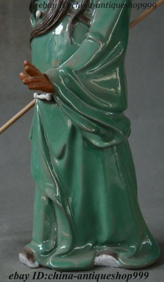 Old China Porcelain Guan Gong Guan - Yu Warrior God Kwan Kung Pavilion Ares Statue 6