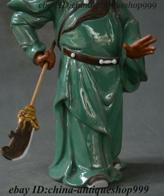Old China Porcelain Guan Gong Guan - Yu Warrior God Kwan Kung Pavilion Ares Statue 9