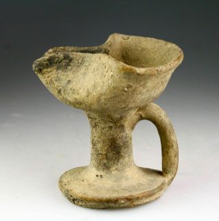Sc Phoenician Stemmed Pottery Oil Lamp,  Western Asia,  1000 - 300 Bc