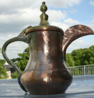 24,  5 Cm Antique Dallah Rare Islamic Coffee Pot Bedouin 1 Hallmark