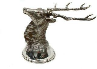 Antique Imperial Russian Deer Head 84 Silver Stirrup Cup By Pavel Ovchinnikov
