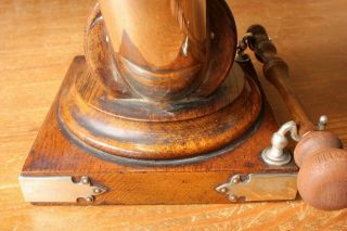 Antique Dinner Table Top Gong.  English Oak,  Horn & Brass.  John Grinsell c1900 10