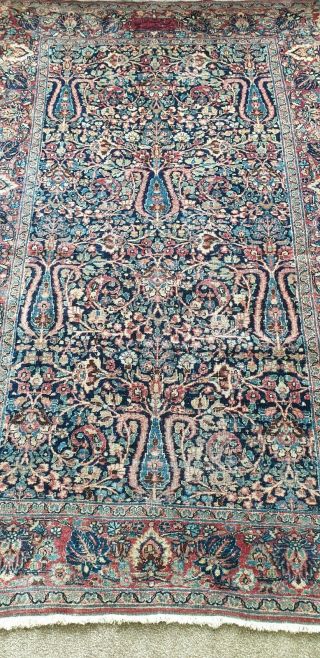 Antique Persian Wool Rug Mashead With Makers Signature