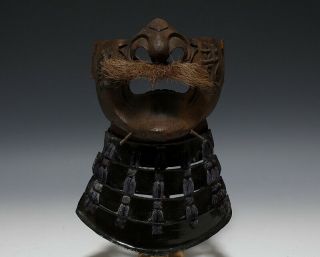 Japan Antique Edo Dragon menpo iron yoroi Kabuto mask Armor tsuba katana busho 侍 2