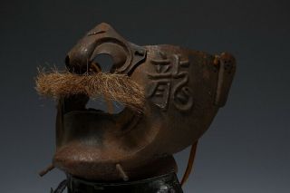 Japan Antique Edo Dragon menpo iron yoroi Kabuto mask Armor tsuba katana busho 侍 4