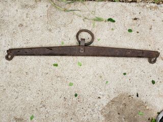 Antique Vintage Old Long Horse Ox Yoke All Iron Harness Single Tree Hitch