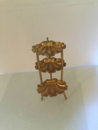 Antique Three - Tiered Ormolu Stand From Erhard & Sohne,  Dollhouse Size
