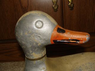 Vtg Antique Folk Art Metal Duck Decoy Lawn Garden Water Sprinkler Rotating Head 4