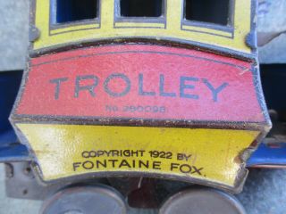 VINTAGE 1922 GERMANY TOONERVILLE TROLLEY TIN WIND - UP TOY 6