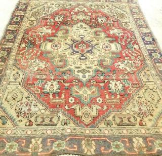 Antique Vintage Hand - Knotted Persian Kurdish Malayer Tribal 100 Wool Rug 3 