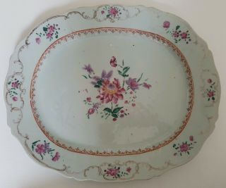Outstanding Large Antique Chinese Porcelain 18th Century Famille Rose Plate/dish