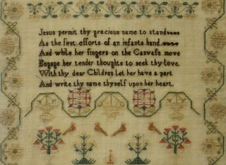 MID 19TH CENTURY MOTIF & VERSE SAMPLER BY SARAH HOLMES AGED 14 - c.  1840 10