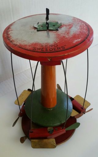VINTAGE COLLECTIBLE 1920s TOY WINDUP CAROUSEL MERRY GO ROUND WITH PLANES 3