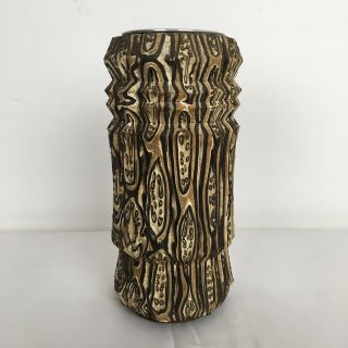 Zealand Ponga Wood Vase Maori For The Giant Tree Fern 8.  5 " High