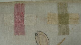 Mary Scrivener ' s 1795 English silk on linen Darning sampler w center cartouche 5