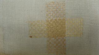Mary Scrivener ' s 1795 English silk on linen Darning sampler w center cartouche 7