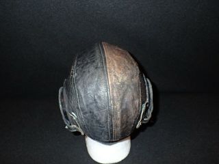 WWII USN Navy Gunner Blast Talker Leather Helmet ' U.  S.  N.  ' Marked Medium 6