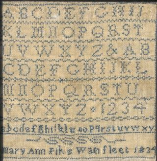 ANTIQUE NEEDLEWORK SAMPLER by MARY ANN PIKE WAINFLEET LINCOLNSHIRE 1834 3