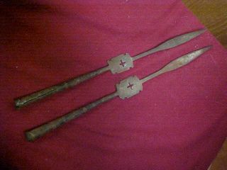 Two Old African Iron Spear Heads