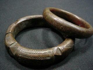 Noblespirit (3970) 2x African Tribal Currency Rings Circa 1850 - 1880