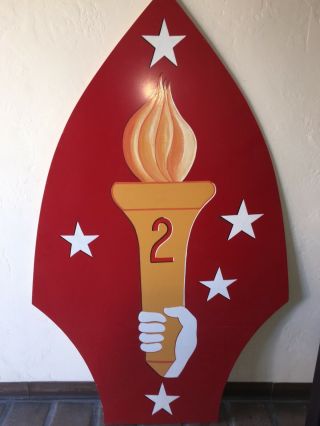 2nd Marine Division Insignia Sign 6 Feet Tall Hand Painted On Acrylic -.  Semper Fi