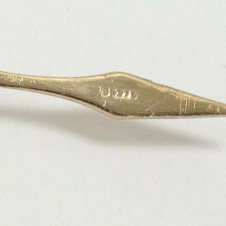 Antiques Vintage British Hallmark 9ct S.  J.  R.  375 Yellow Gold Twist Toothpick 5
