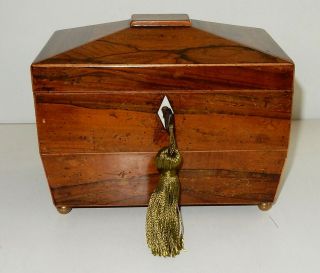 Antique Georgian Casket Tea Caddy With Key