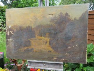 Really Old Painting Large Oil On Canvas Signed 1879