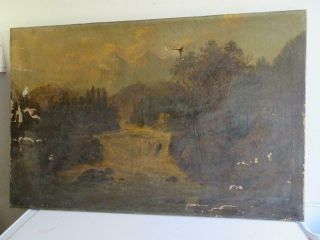 really old PAINTING LARGE oil on canvas signed 1879 2