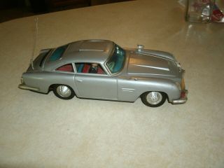 Vintage 1960 ' s GILBERT JAMES BOND 007 Aston Martin DB5 Battery Tin Toy Car 2