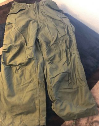 Vintage 50s KOREA War US Army Military Trousers Shell Field M - 1951 Uniform Pants 5