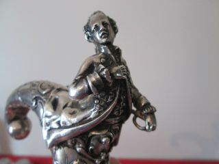 Rare 18th or 19th C - SILVER CANE HANDLE w/ FULL FIGURE of COMPOSER - MOZART ?? 3