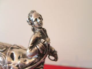 Rare 18th or 19th C - SILVER CANE HANDLE w/ FULL FIGURE of COMPOSER - MOZART ?? 4